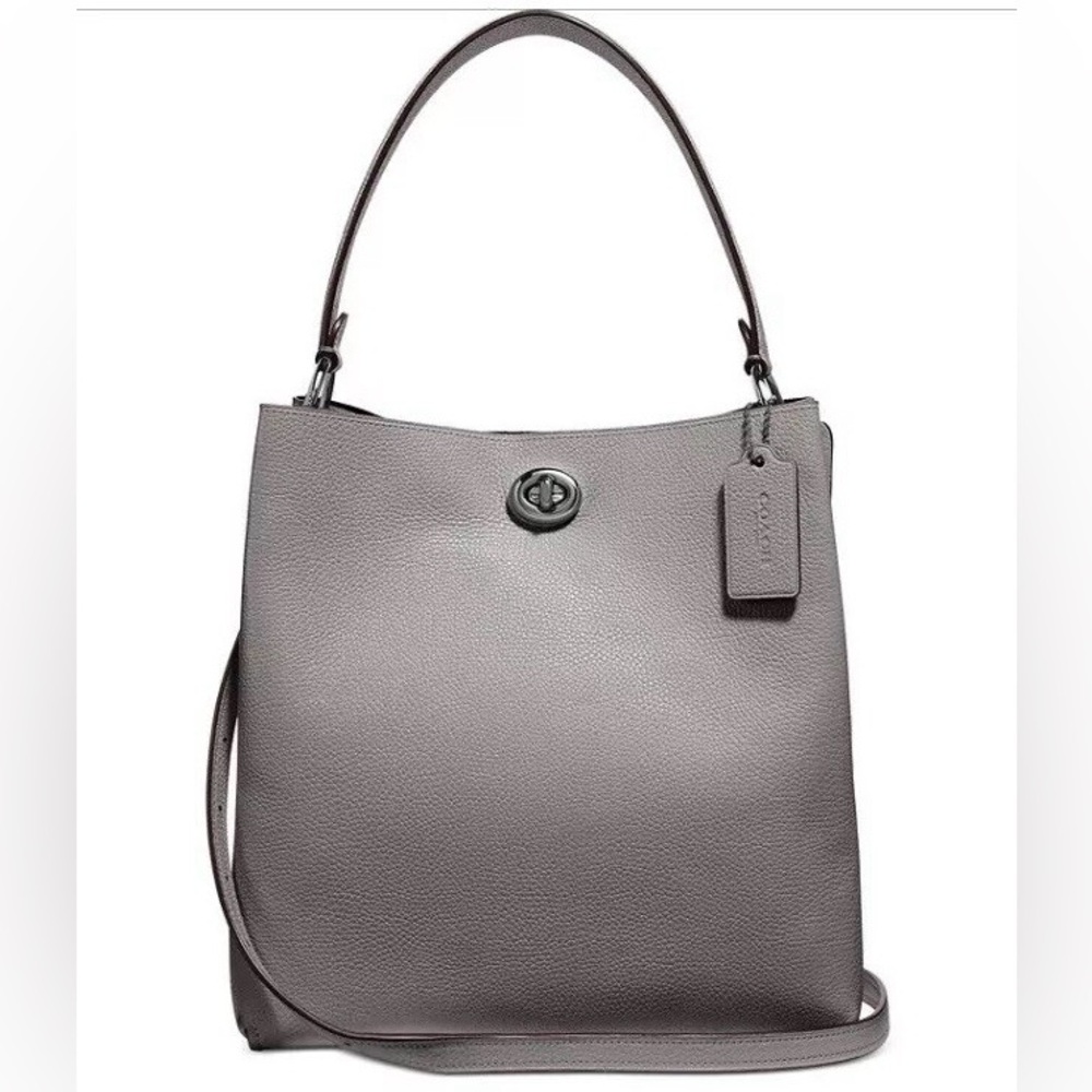 Coach 55200 Pebble Leather Charlie Bucket in grey Crossbody NO CROSSBODY STRAP